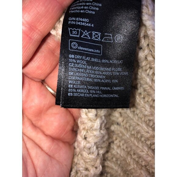 H&M Womens Size S Sweater Turtleneck Wool Blend Beige Oatmeal Long Sleeve Cozy - Picture 10 of 10